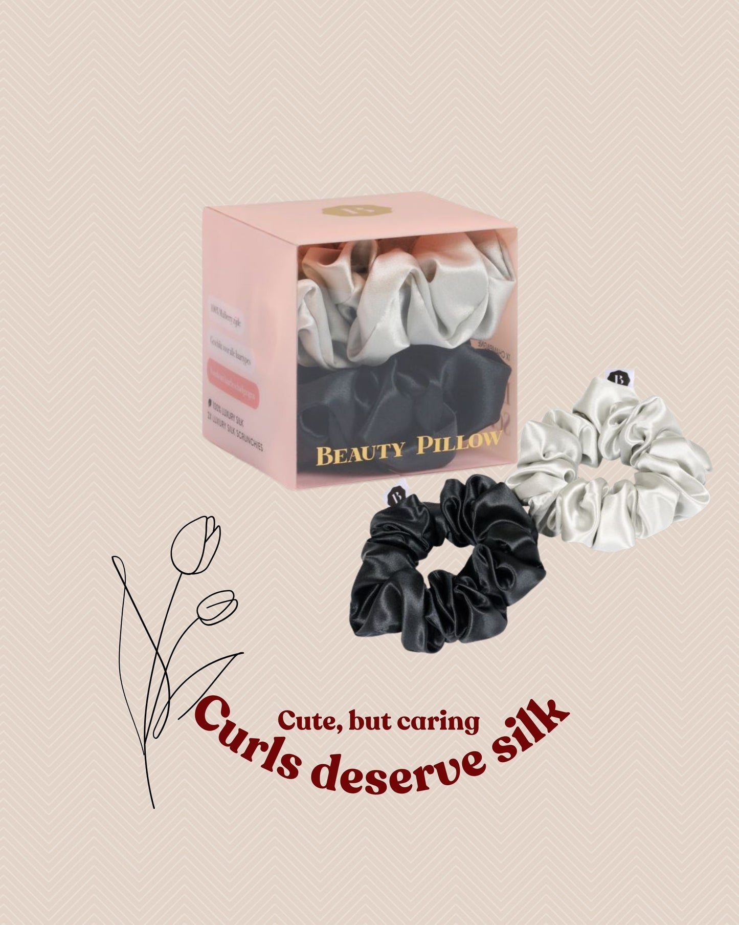 Beauty Pillow Luxury Silk Scrunchies