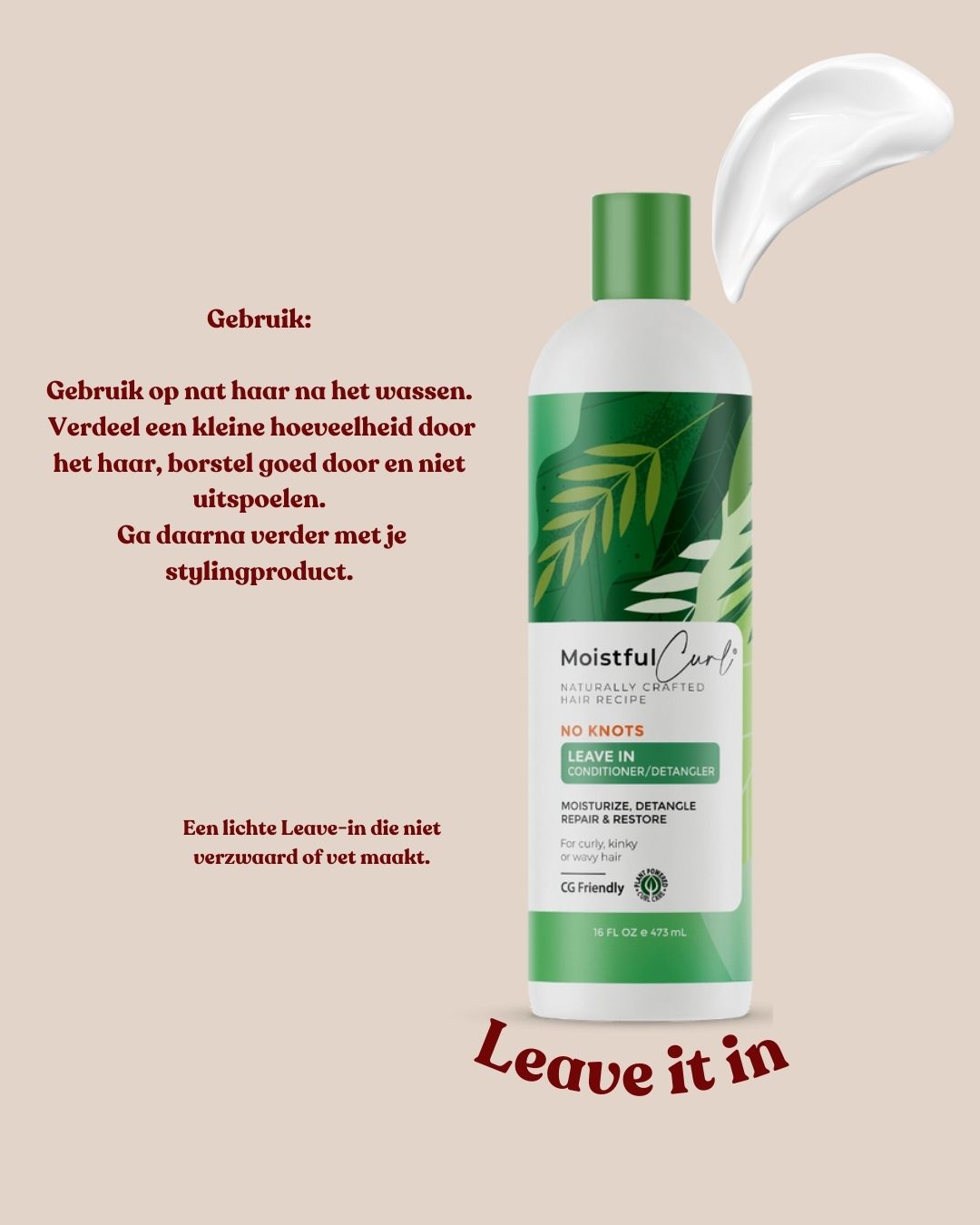 Moistful Curl No Knots leave in conditioner / detangler