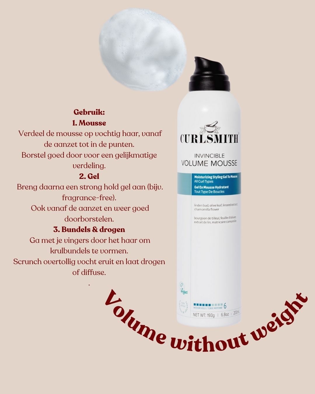 Curl Smith- Invicible Volume Mousse 200ML